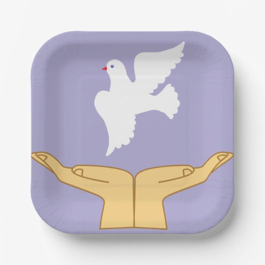 Dove Bird World Peace White Papieren Bordje (Voorkant)