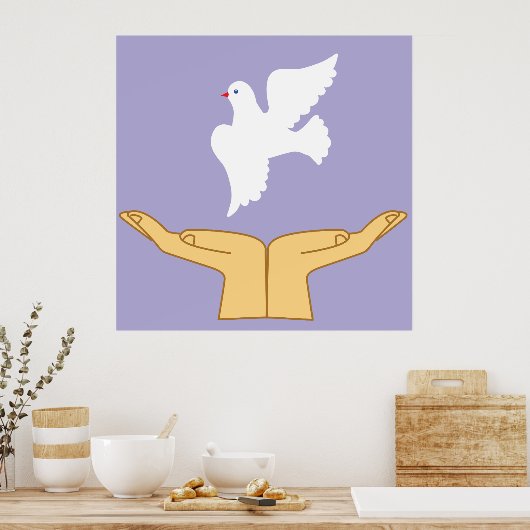 Dove Bird World Peace White Poster (Keuken)