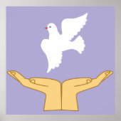 Dove Bird World Peace White Poster (Voorkant)