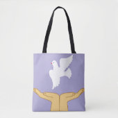 Dove Bird World Peace White Tote Bag (Voorkant)