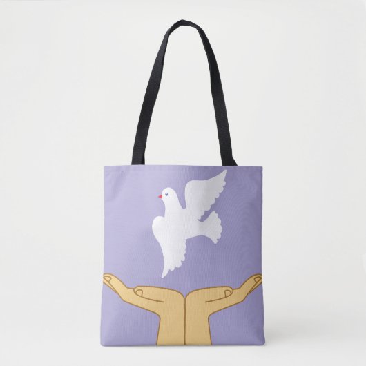 Dove Bird World Peace White Tote Bag (Voorkant)