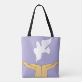 Dove Bird World Peace White Tote Bag (Achterkant)