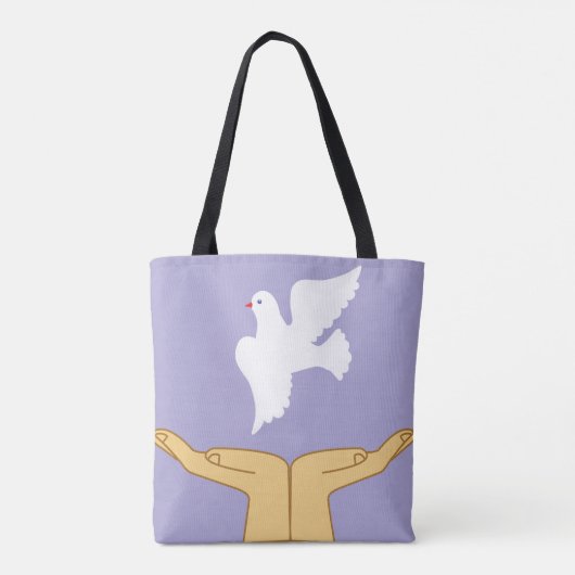 Dove Bird World Peace White Tote Bag (Achterkant)