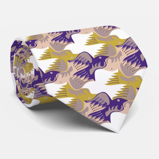 Dove Birds Pattern Tesselation 1 kleuren kiezen NT Stropdas (Opgerold)