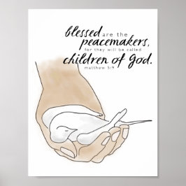 Dove, Blessed zijn de pacemakers, Matthew 5:9 Poster