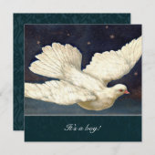  Dove Blue Baby shower Invitation Kaart (Voorkant / Achterkant)