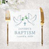 Dove Blue Boy Baptisme Servet