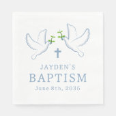 Dove Blue Boy Baptisme Servet (Voorkant)
