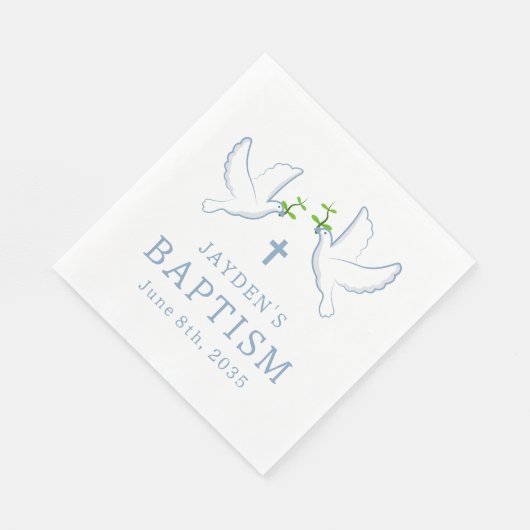Dove Blue Boy Baptisme Servet (Hoek)