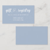 Dove Blue Interlocked Hearts Gift Registry Bruilof Informatiekaartje (Voorkant / Achterkant)