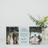 Dove Blue Mistletoe Merry Gefelriteerd Kerstfeest  Bedankkaart (Staand voorkant)