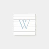 Dove Blue Monogram Lined Post-it® Notes (Voorkant)