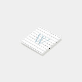 Dove Blue Monogram Lined Post-it® Notes (Schuin)