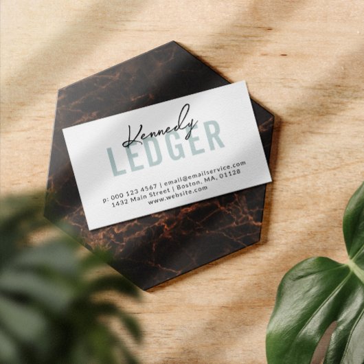 Dove Blue Name In Signature Script One Sided Visitekaartje