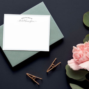 Dove Blue van het bureau van naam in script Notitiekaartje