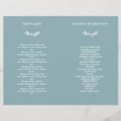 Dove Blue Wreath Photo Celebration of Life Program (Achterkant)