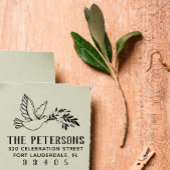 Dove & Branch Tekening Familienaam Retouradres Rubberstempel