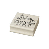 Dove & Branch Tekening Familienaam Retouradres Rubberstempel (Stempel)