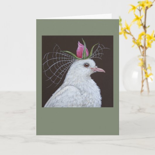 Dove Bride wenskaart Kaart (Gele Bloem)