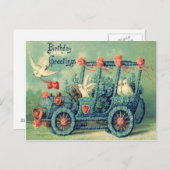 Dove Car Forget-Me-Not Heart Rozen Briefkaart (Voorkant / Achterkant)