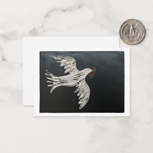 Dove Christmas Kaart Notitiekaartje (Voorkant / Achterkant in situ)