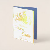 Dove Christmas Kaart Peace on Earth Foto Goud (Voorkant)