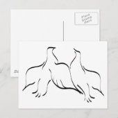 Dove Couple Clipart Briefkaart (Voorkant / Achterkant)