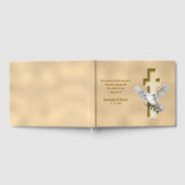 Dove Cross Gold Faux Folie Wedding Gastenboek (Volledig)