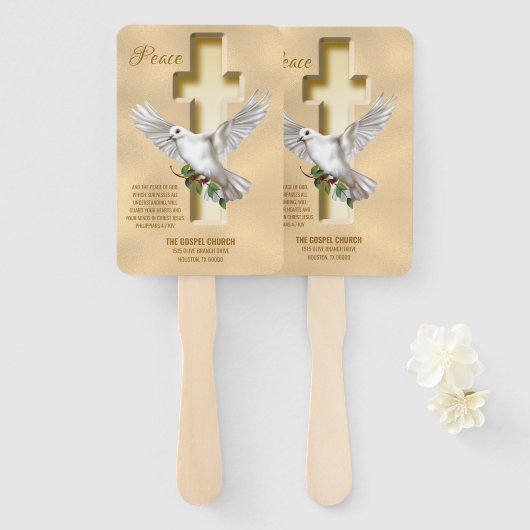 Dove Cross-Personalized Scripting Verse Church Handwaaier (Voorkant en achterkant)