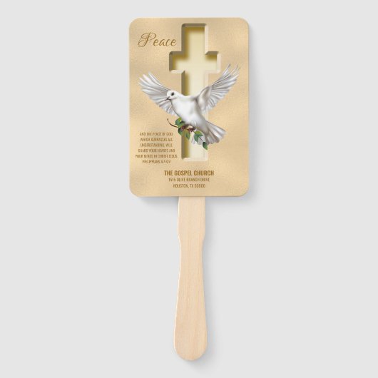 Dove Cross-Personalized Scripting Verse Church Handwaaier (Voorkant)