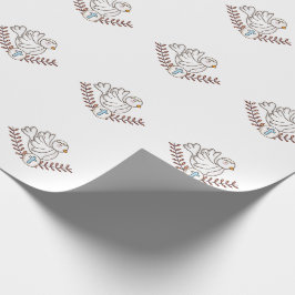 Dove Cross Religious Baptism Christening Cadeaupapier