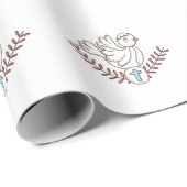 Dove Cross Religious Baptism Christening Cadeaupapier (Rol Hoek)