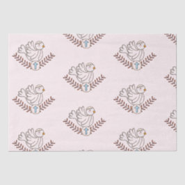 Dove Cross Religious Baptism Christening Tissuepapier