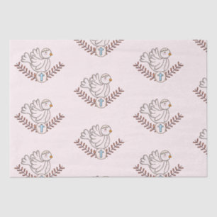 Dove Cross Religious Baptism Christening Tissuepapier