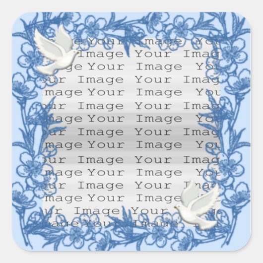 Dove Custom Wedding Square Stickers (Voorkant)