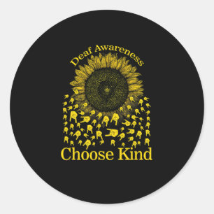 Dove Doofheid Sunflower Kies Vriendelijk Gele Lint Ronde Sticker