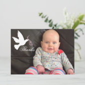 Dove dusky roze meiden baptisme foto bedankt! bedankkaart (Staand voorkant)