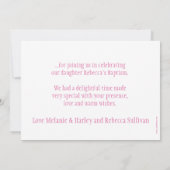 Dove dusky roze meiden baptisme foto bedankt! bedankkaart (Achterkant)