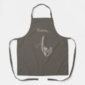 Dove Elegant Monogram Initiaal A Bruine Naam Schort (Voorkant)