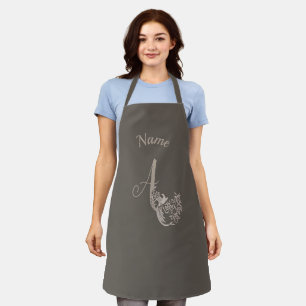 Dove Elegant Monogram Initiaal A Bruine Naam Schort