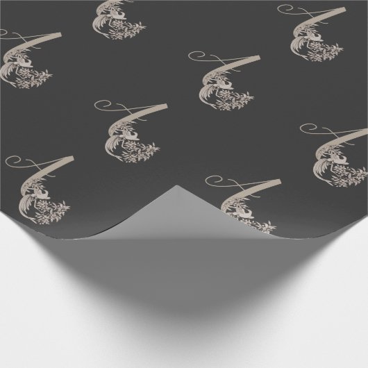 Dove Elegant Monogram Initiaal A Cadeaupapier (Hoek)