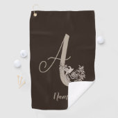 Dove Elegant Monogram Initiaal A Gepersonaliseerd Golfhanddoek (Insitu)