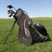 Dove Elegant Monogram Initiaal A Gepersonaliseerd Golfhanddoek (Groen)