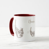 Dove Elegant Monogram Initiaal A Gepersonaliseerd Mok (Voorkant links)