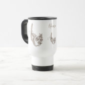 Dove Elegant Monogram Initiaal A Gepersonaliseerd Reisbeker (Voorkant links)