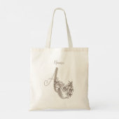 Dove Elegant Monogram Initiaal A Naam Tote Bag (Achterkant)
