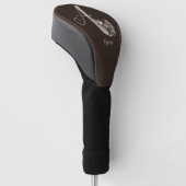 Dove Elegant Monogram Initiaal A Persoonlijk Golfheadcover (Schuin)