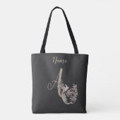 Dove Elegant Monogram Initiaal A Persoonlijk Tote Bag (Achterkant)