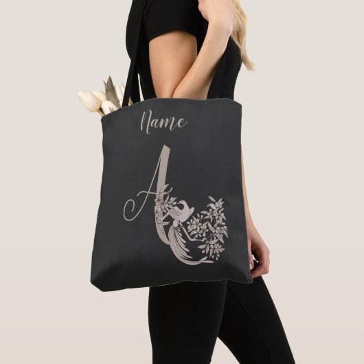 Dove Elegant Monogram Initiaal A Persoonlijk Tote Bag (Dichtbij)