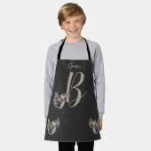 Dove Elegant Monogram Initiaal B Naam Apron Schort (Gedragen)